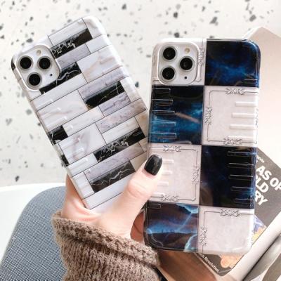 China Free shipping shockproof for iphone 12 13 11pro X 6 6S plus case 3d marble blocks silicon cover petty case for iphone 7 8 plus phone case for sale