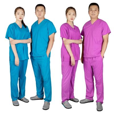 China Breathable Custom Best Selling Unique Stylish Short Sleeve V-Neck Gray Hospital Surgical Hospital Uniform Mens Womens Quirurgico Nurse Scrubs Uniform for sale