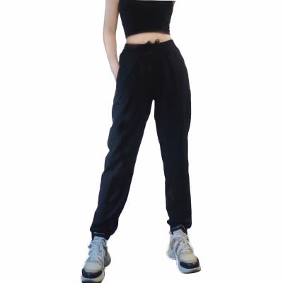 China the new 2021 high quality Anti-wrinkle black fashion business women casual ribbed quick-drying pants for sale