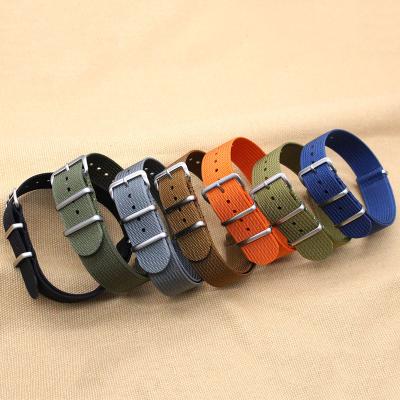 China Skin Friendly Yunse New One Piece Designed Classic Woven Braided Ribbed Nylon NATO Watch Strap 20mm 22mm Fit For Different Kinds Of Watches for sale