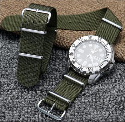 China Skin Friendly Ribbed NATO Strap 20mm 22mm Nylon Watch Straps Braid Ballistic Fabric Watch Band Replacement For Military Watch Accessories for sale