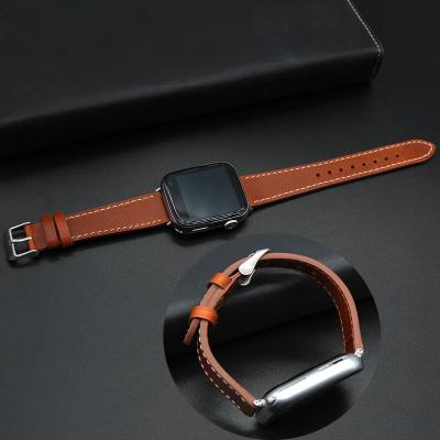 China Skin Friendly Yunse Newcomer Tapered Top Genuine Leather Watchband 38/40/41mm 42/44/45mm Suitable For Whole Apple Watch for sale