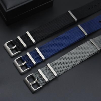 China Peel off NATO Friendly Wholesale High Quality Fishbone Fabric 3 Rings Fishbone Shark Tooth Watch Band Sport Fashion Nylon Watch Strap for sale