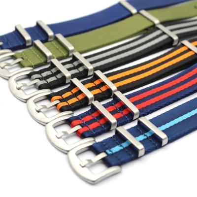 China 18mm 20mm 22mm 1.2MM Seatbelt Watch Band NATO Friendly Heavy Duty Blue Red Red Strap for sale