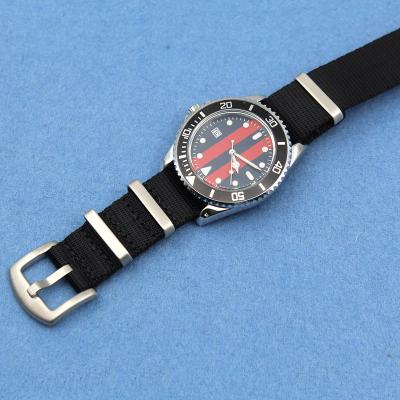 China Skin 18mm 20mm 22mm NATO Seat Belt Watch Band Friendly Printing Black Nylon Strap 24mm for sale