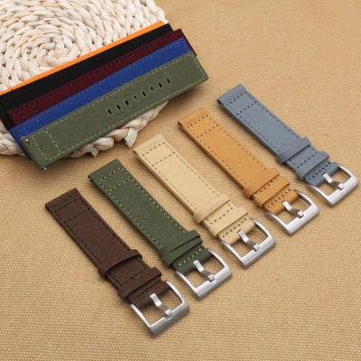 China Yunse New Durable Design High Quality Sailcloth Fabric Canvas Watch Straps Quick Release 18 20 22 24mm Suitable for Smart Watch for sale