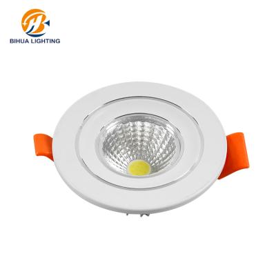 China High Quality Ce RoHS Aluminum LED Downlight Recessed 3w COB Round Square Ceiling Mounted for sale