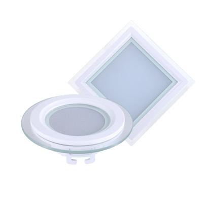 China White Round Square Aluminum Indoor LED Panel Light Recessed Mounted Smd Glass Panel Light for sale