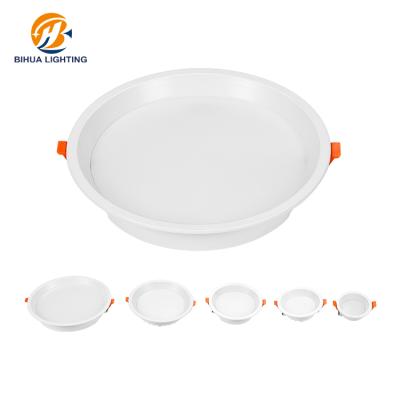 China Anti Glare White Round Aluminum PP Indoor LED Panel Light Recessed Smd Ceiling Panel Light for sale