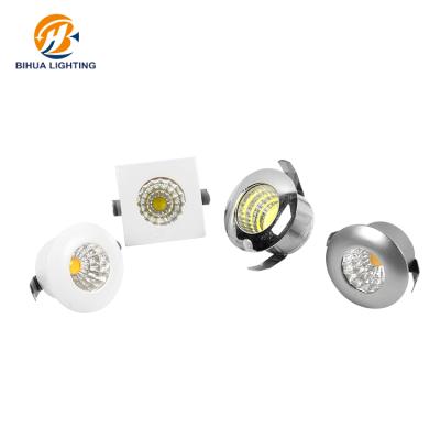 China BIHUA Lighting Warm White Indoor Adjustable Recessed Aluminum 3w COB Round Ceiling Down Light Led Downlight for sale