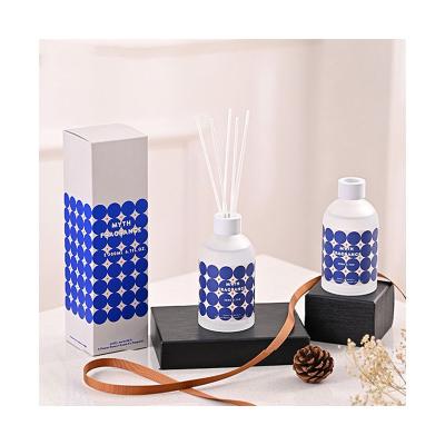 China Home Office Hotel Bedroom.etc Klein Blue Polka Dot Perfume Round Reed Diffuser 200ML Air Freshener for sale