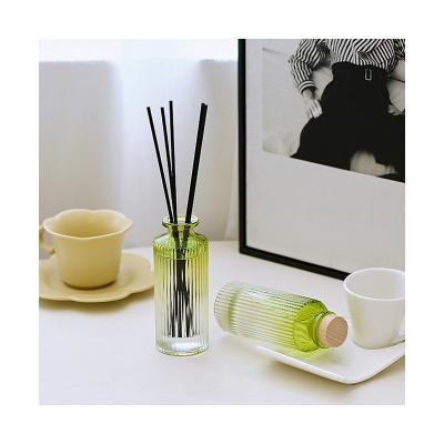 China Home Office Hotel Bedroom.etc Long Gradient Vertical Stripe Reed Diffuser 150ML Green Fine Wholesale for sale