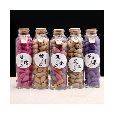 China Chinese Incense Multiple Scents Powder Waterfall Bottled Wooden Backflow Incense Cones for sale