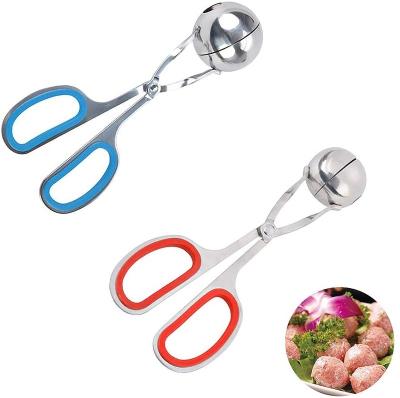 China New Stainless Steel Meatball Tongs Meatball Maker Rice Ball Tongs Household Food Stored Tongs Mold for sale