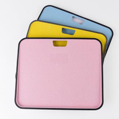 China Thicker Straw Fiber Plastic Cutting Board Wheat Water Leakage Prevention Double Sided Viable Plastic Chopper With Non-slip Feet for sale