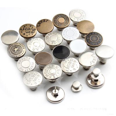 China Washable Snap Fastener Metal Buttons For Perfect Fit Clothing Jeans Adjust Individual Increase Reduce Waist Nail Free Twist Seam Buttons for sale