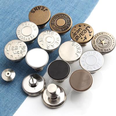 China Washable Snap Fastener Metal Buttons For Perfect Fit Clothing Jeans Adjust Individual Increase Reduce Waist Nail Free Twist Seam Buttons for sale