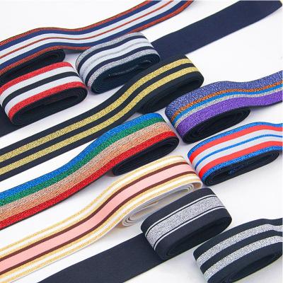 China Hot Sale Custom Elastic Fashion Printed Webbing Belt Polyester New Knitted Elastic Belts Woman for sale