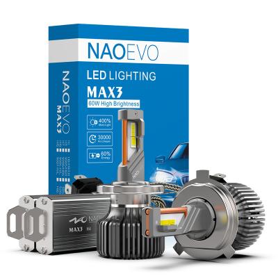 China NAO Factory Wholesale Super High Power Canbus H7 Auto Car Headlight 120W MAX3 H4 Auto Led Car Bulb Led Headlight H11 Lux H7 Led for sale