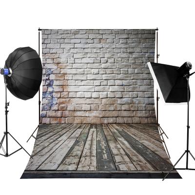 China Seamless Brick Wall Wood Floor Photography Backdrops Background For Photo Studio for sale