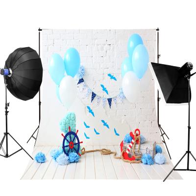 China Seamless Children's Birthday Balloon Gift Box Backgrounds Brick Wall Photography Backdrops For Party for sale