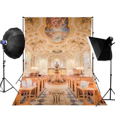 China Gorgeous church backdrops seamless retro photography background for photo studio for sale