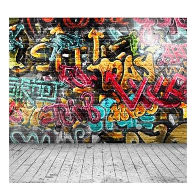 China Seamless Wholesale Graffiti Brick Wall Photography Backdrops Background For Party for sale