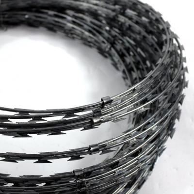 China Construction 25kg Galvanized Barbed Wire Razor Wire Prison Fence Double Wire Razor Barbed Wire for sale