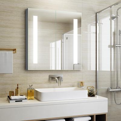 China Illuminated Bathroom Storage LED Lighted Mirrored Cabinet for sale