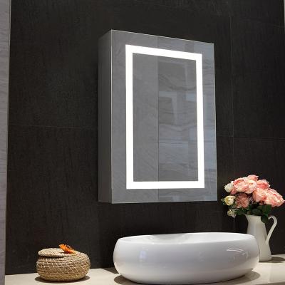 China Illuminated Wall Mounted Bathroom LED Lighted Mirror Cabinet for sale