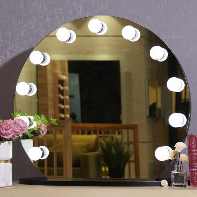 China Wholesale Goods Modern Luxury Lighted Bedroom Desk Around Mirror Hollywood Vanity Beauty Led Makeup Mirror for sale