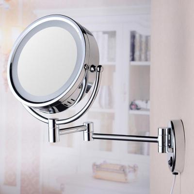 China ETERNA Illuminated Wall Mounted Bathroom Swivel Magnifying Lighted Makeup Mirror for sale