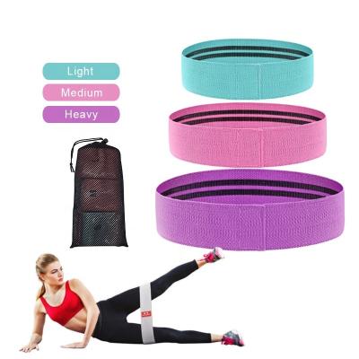 China Wholesale Bodybuilding Fitness High Strength Exercise Latex Cloth Loop Elastic Hip Resistance Bands Workout Yoga Gym for sale