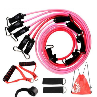 China New Custom Non-slip Hot Selling Band Fitness 11 Pcs Resistance Bands Tubes Set For Sports for sale