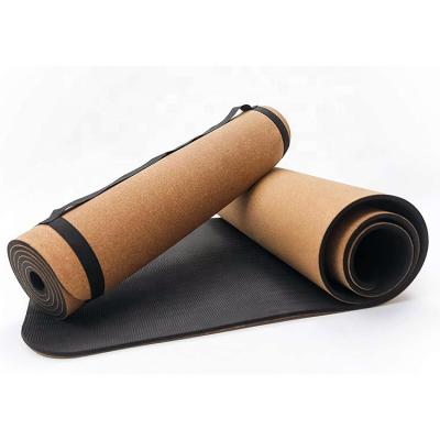 China Hot Selling Custom Made Thick Eco-Friendly Rubber Mat Cork Yoga Mat Waterproof Washable Anti Slip Durable Fitness Anti Slip for sale