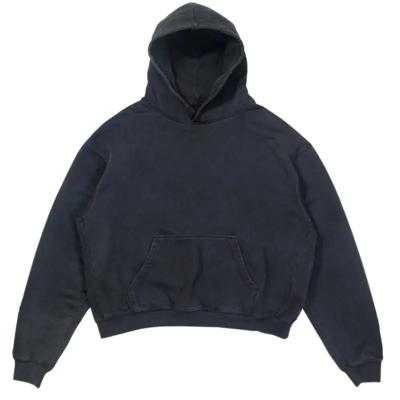 China Wholesale custom vintage simple style men's pullovers Anti-wrinkle heavyweight 100% oversized logo hoodie for sale