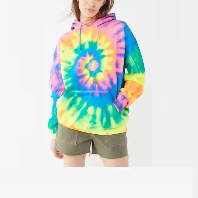 China Other Tie Dye Hoodies Sweatshirt Women Long Sleeve Loose Street Wear Pullover Hoodie for sale