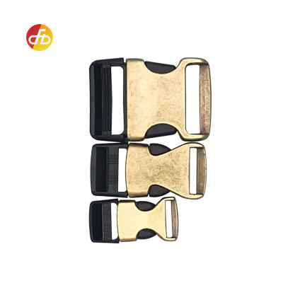 China Washable.eco-friendly.durable.nickel metal quick release clips free gold version side buckle for backpack for sale