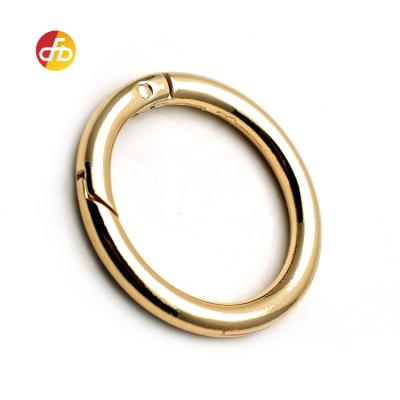 China OEM High Quality Zinc Alloy Fasion Ring Carabiner Snap Clip O Ring Open Hook Spring Metal Round Fasion for sale