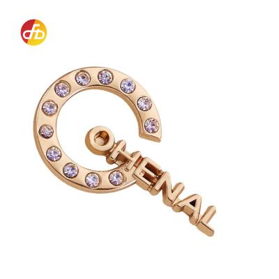 China Garment Nickel Free Metal Bag Fittings Logo Tag Custom Metal Logo Labels For Handbags for sale