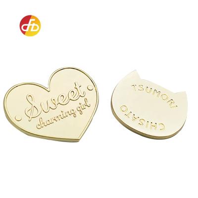 China Nickel Free High Grade Metal Logo Metal Fashion Customized Plated Brand Tag Metal Bag Tag Logo Gold for sale