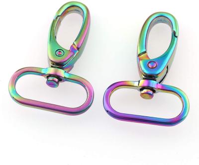 China Nickel Rainbow Free Bag Swivel Snap Hooks, Metal Spring Snap Clasp Hooks Rainbow Purse Hardware Accessories for sale