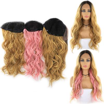 China Spring Curl X-TRESS Stage 2 Hair Wigs Gray Colored High Temperature Fiber Hair Wigs New Synthetic Lace Frontal Wigs For Black Women for sale