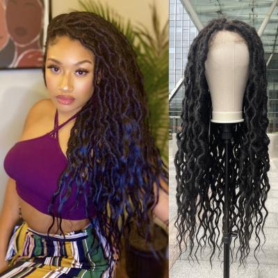 China X-TRESS Straight Synthetic Long Braided Wigs For Black Women 13X4 Lace Front Free Part Goddess Faux Locs 32