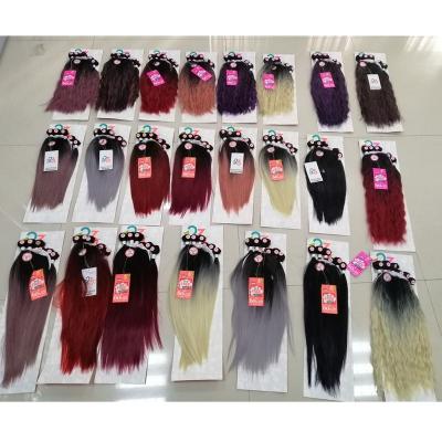 China Wholesale Synthetic Straight/Body Wave/Natural Heat Resistant Wavy Ombre Fiber Long Full Hair Hair Ombre Main Bundle for sale