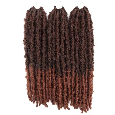 China Synthetic Hair Pre-looped Distressed Butterfly Locs Faux Locs Crochet Braid Hair Extension For Women's Long Synthetic Braids Color SOKU Ombre for sale