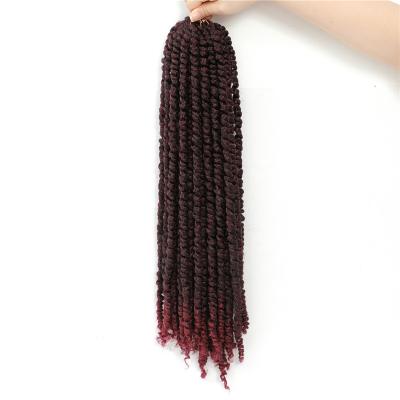 China X-TRESS Synthetic Hair Ombre Red Pre Stretched PT Afro Crochet Braid Hair Bundle For Women Heat Resistant Synthetic Hair Braiding Extensions for sale