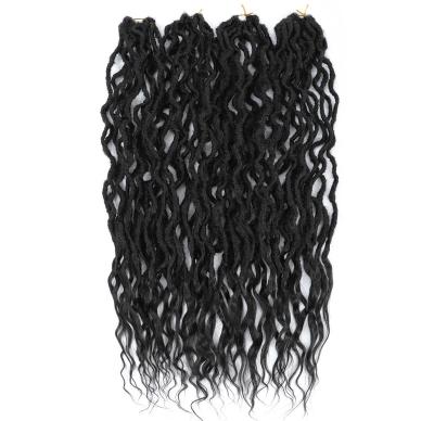 China Afro Curly Wave X-TRESS Ombre Brown Faux Locs Crochet Braiding Hair For Black Women Goddess Locs Synthetic Braids 12strands/pack 26inches for sale