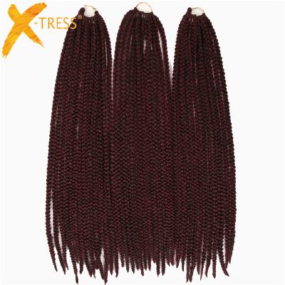 China Long BURG# Synthetic Hair X-TRESS Medium Box Braiding Synthetic Hair Bundles Crochet Hair Extension Braiding Dreadlocks 1 cm Elephant Box Braids for sale