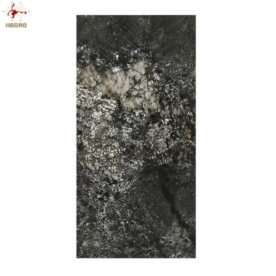 China New Arrival Black High Safety 900x1800x10.5MM Large Format Polished Glazed Porcelain Floor And Wall Tile for sale